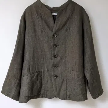 플랜테이션 노카라 자켓 올리브 그린