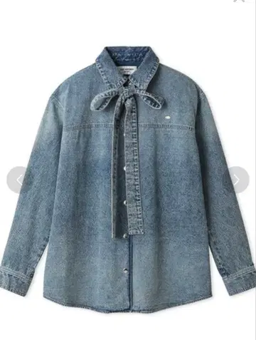 금일 한정 전개 보타이 블라우스 셔츠 자켓 데님 셔츠 긴팔