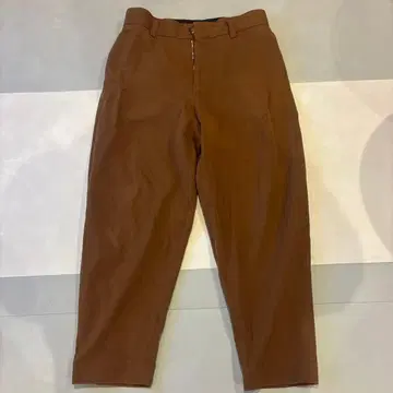 Tomorrowland 브라운 코튼 혼방 테이퍼드 슬랙스