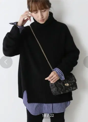 울 캐시미어 터틀 롱 풀오버