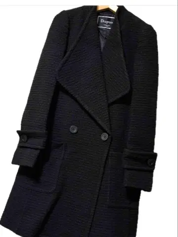 실루엣이 예쁜 그레이스 콘티넨탈 트위드 하프 코트 블랙