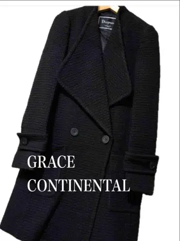 실루엣이 예쁜 그레이스 콘티넨탈 트위드 하프 코트 블랙