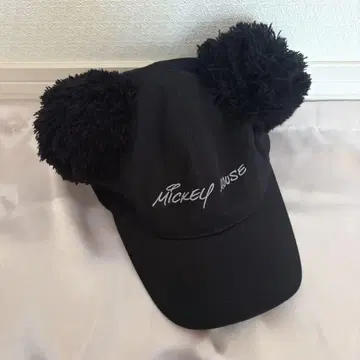 디즈니 미키 귀도리 모자 캡 블랙