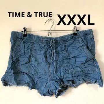 TIME & TRUE [ XXXL ] 데님풍 숏팬츠 얇은 소재 빅 사이즈