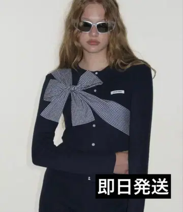 크랭크 가디건 크랭크 리본 니트 한국