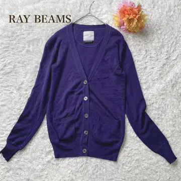 레이빔즈 V넥 가디건 퍼플 계열 캐주얼