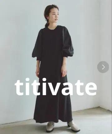 titivate 셔츠 도킹 볼륨 슬리브 원피스 S 블랙