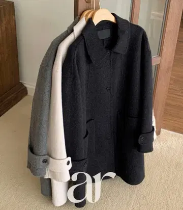 울 혼방 싱글 미디 롱 코트