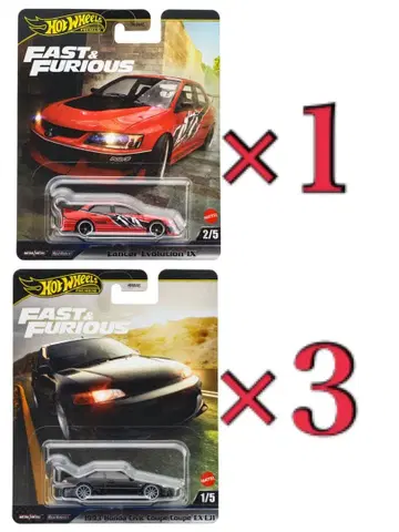 핫휠 (4개) 1993 혼다 시빅 쿠페 & 랜서 IX