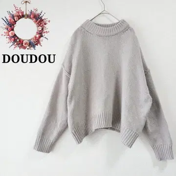 두두 오버사이즈 니트 드롭 숄더 스웨터 루즈핏 짧은 기장