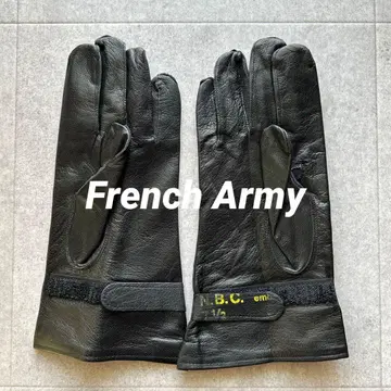 80s 프랑스군 블랙 가죽 장갑 가죽 장갑 데드스탁 프랑스제