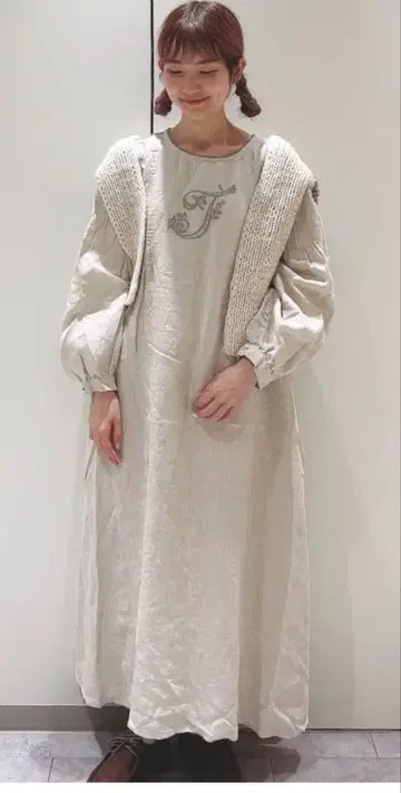 TSUHARU by SamansaMos2 모노그램 자수 롱 원피스