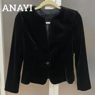 ANAYI 노카라 벨벳 자켓 블랙 38 새상품급