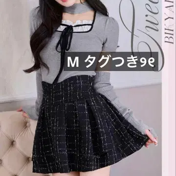 M 사이즈 미셸 마카롱 트위드 슬림 레그 스커트 이너 팬츠 포함