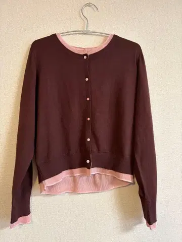 SENSE OF PLACE 브라운 x 핑크 가디건