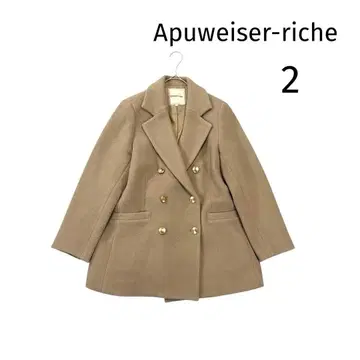 아푸와이저 리셰 더블 테일러 자켓 코트 베이지 골드 버튼