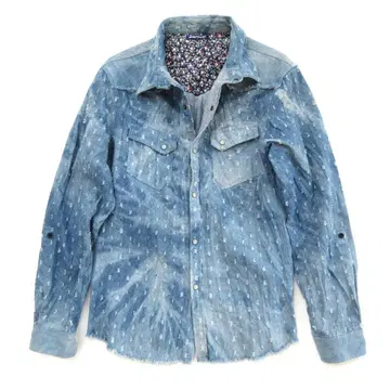 [ semantic design ] 세만틱 데미지 가공 데님 셔츠