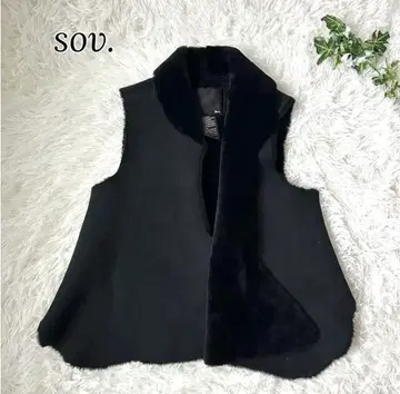 새상품급 sov. 양가죽 무스탕 퍼 베스트