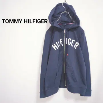 타미힐피거 [ M ] 후드티 후드 부착 로고 와펜 프론트 오픈 지퍼