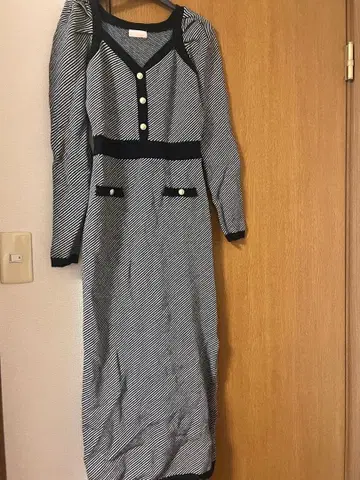 리젝시 바이어스 트위드 니트 원피스 블랙 resexxy