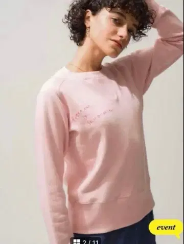 론 헤르만 자수 맨투맨 핑크