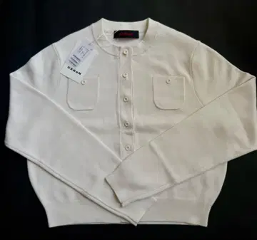 즉시 배송 CABaN 코튼 캐시미어 크루넥 가디건 화이트 XS