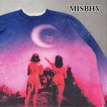 새상품급 MISBHV New Dawn Sweater 올 패턴 크롭 니트