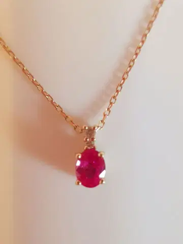 루비 & 다이아몬드 18K 골드 목걸이