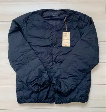 MUJI 무인양품 발수 경량 다운 노카라 자켓 신사 M 블랙/블랙