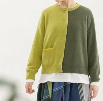 nop de nod 엑스트라 파인 메리노 가디건 그린