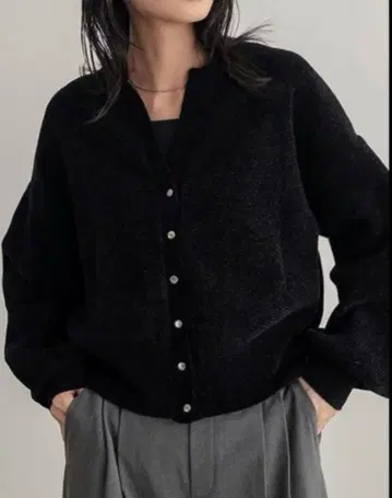 포씨 for/c 키넥 스냅버튼 가디건 블랙