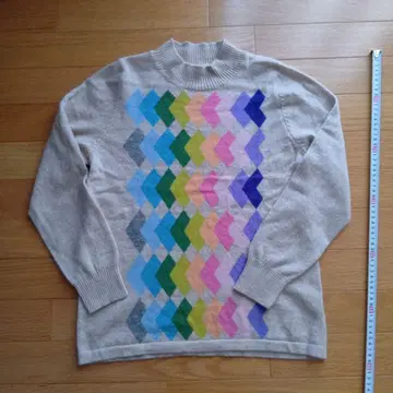 캐시미어 100% ALT MODER 기하학 패턴 스웨터 긴팔