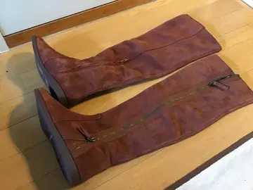 브라운 스웨이드 롱 부츠