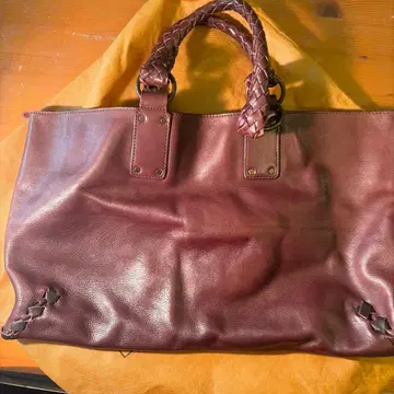 FALOR 천연 가죽 다크 브라운 토트백