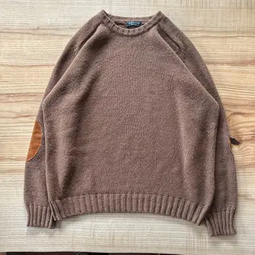 FACIT 엘르 엘보 패치 니트 스웨터 울 유로 구제 의류