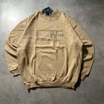 빈티지 베이지 자수 로고 데드스탁 레트로 맨투맨 트레이닝복