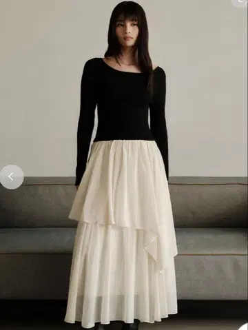 frayid 니트 도킹 원피스 BLK