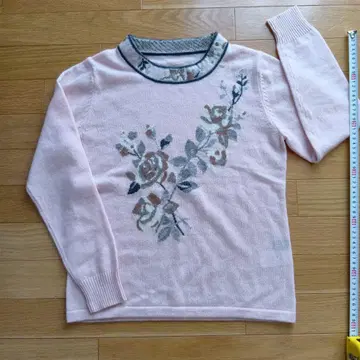 캐시미어 100% 옅은 핑크 긴팔 스웨터