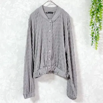 [ ZARA ] 주름 가공 블루종 S 그레이 경량 겉옷 긴팔 가디건