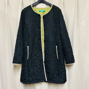 RULE bis 충전솜 별 패턴 퀼팅 코트 LL 블랙/그린