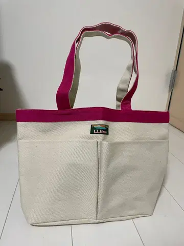 L.L.Bean 아이보리/핑크 토트백