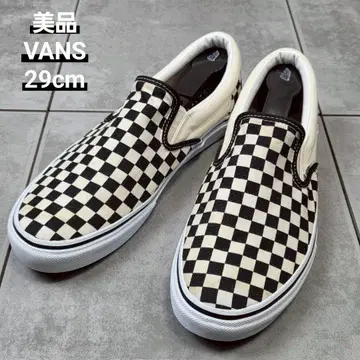 새상품급 VANS 체크 무늬 깃발 슬립온 반스 스니커즈