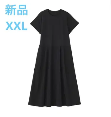 MUJI 냉감 반팔 원피스 여성 XXL 블랙