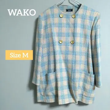 [ WAKO GINZA TOKYO ] 체크 무늬 노카라 자켓