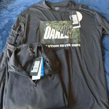 OAKLEY 블랙 롱 슬리브 & 숏 슬리브 셔츠