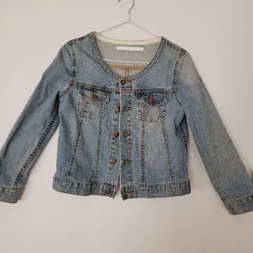 BLACK BY MOUSSY 라이트 블루 노카라 데님 자켓 프리