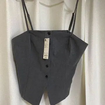 GU 그레이 프론트 버튼 뷔스티에