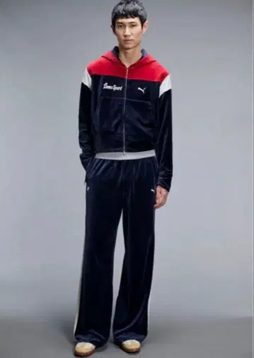 미사용 레어 PUMA 벨벳 후드 부착 저지 L