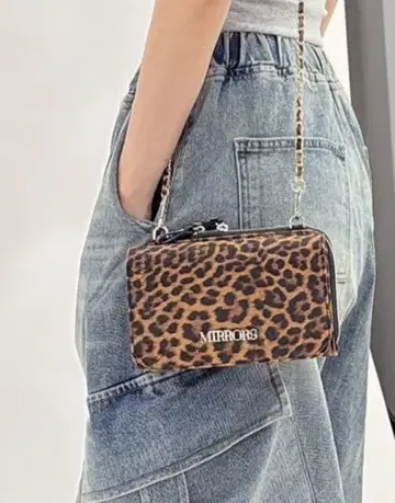 MIRROR9 스마트폰 지갑 멀티 백 레오파드 무늬