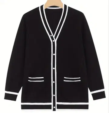 빅 사이즈 B146 cm 블랙 긴팔 가디건